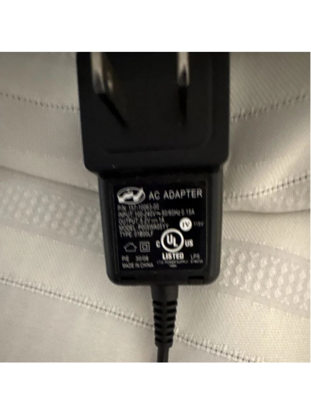 AC Adapter 5.2V 1A Black 2-Contact AC Male US 2 Pin 1ST-10063-00 P050WA05DY